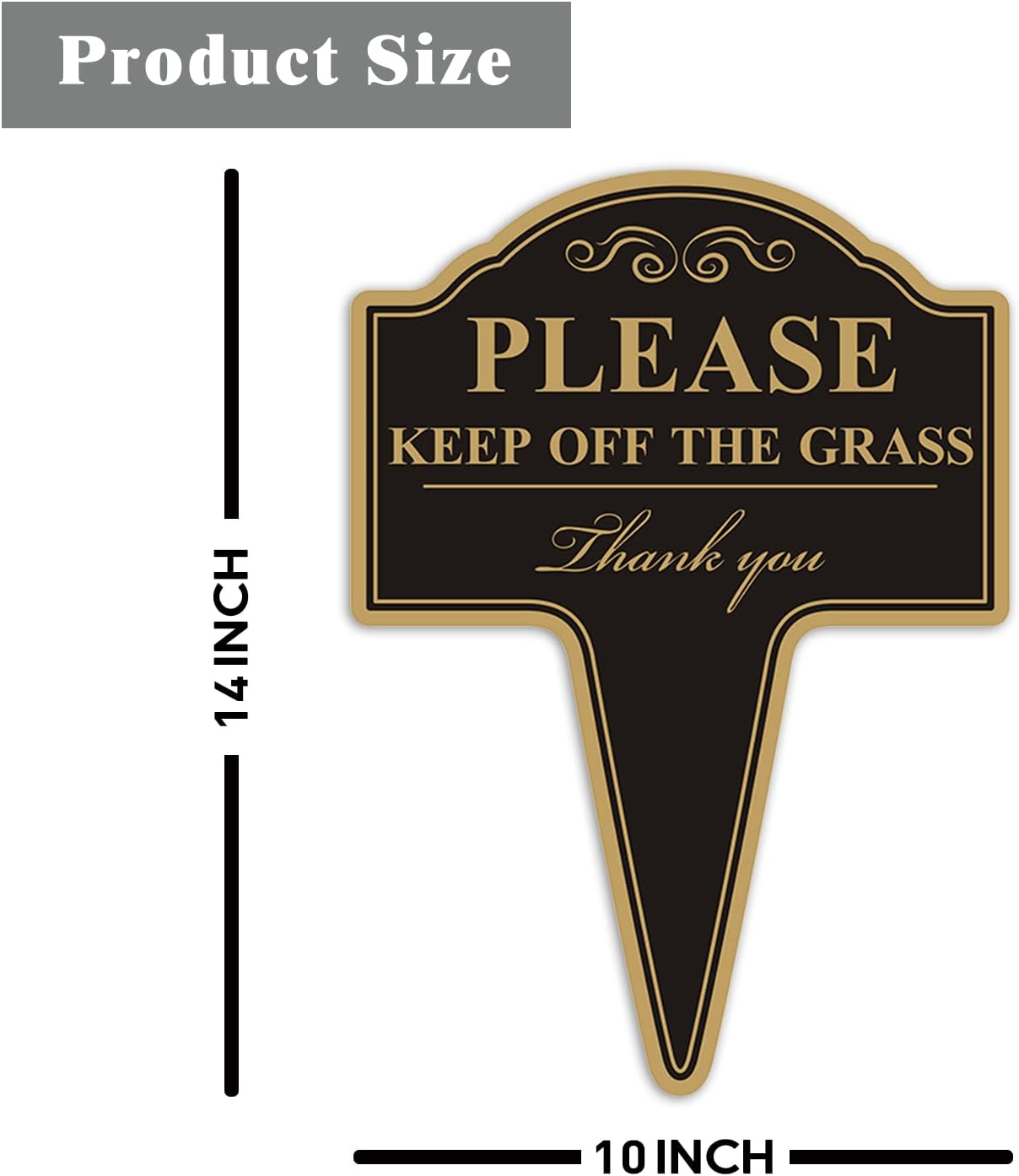 Letrero aluminio inox 10x14" Keep Off the Gras doble cara