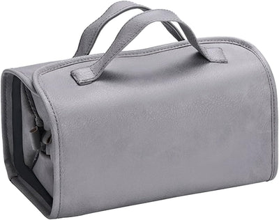 Bolsa maquillaje 4en1 cuero impermeable plegable gris