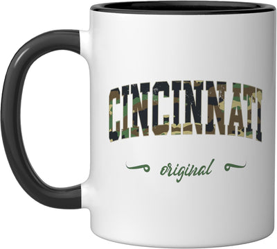 Taza cerámica camuflaje Cleveland College Ohio negra/blanca