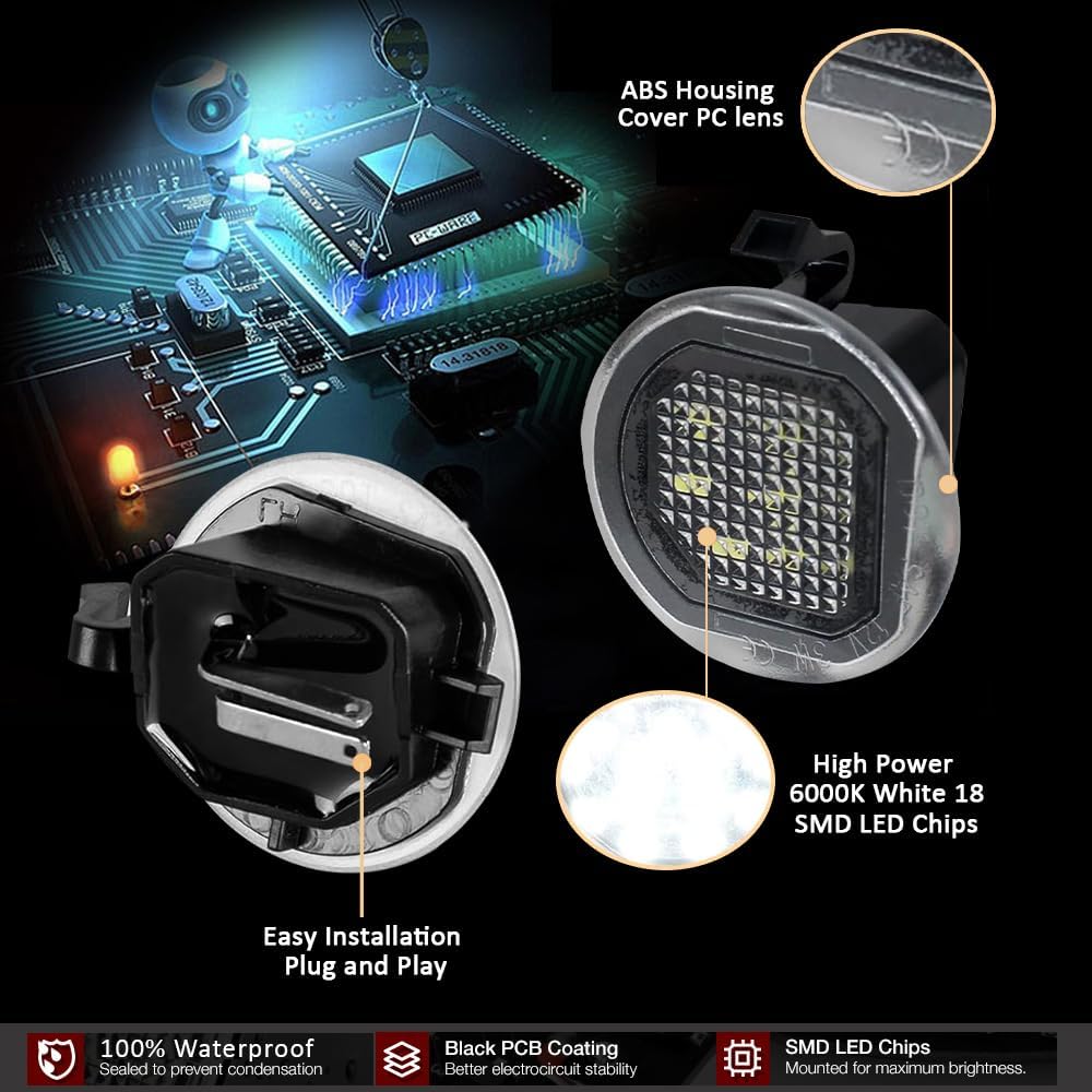 Luz LED charco espejo Chevy Silverado GMC Sierra