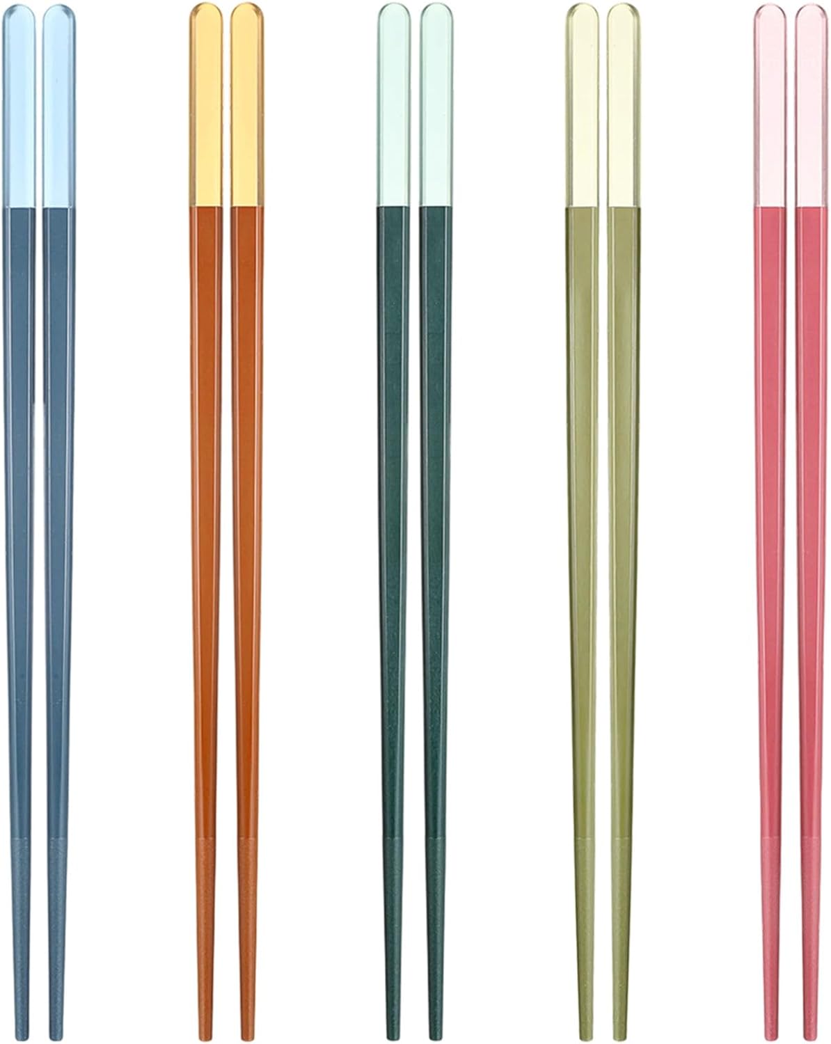 Set 5 Pzas Palillos Reutilizables Antiderrap Fibra Vidrio 9.5pulg