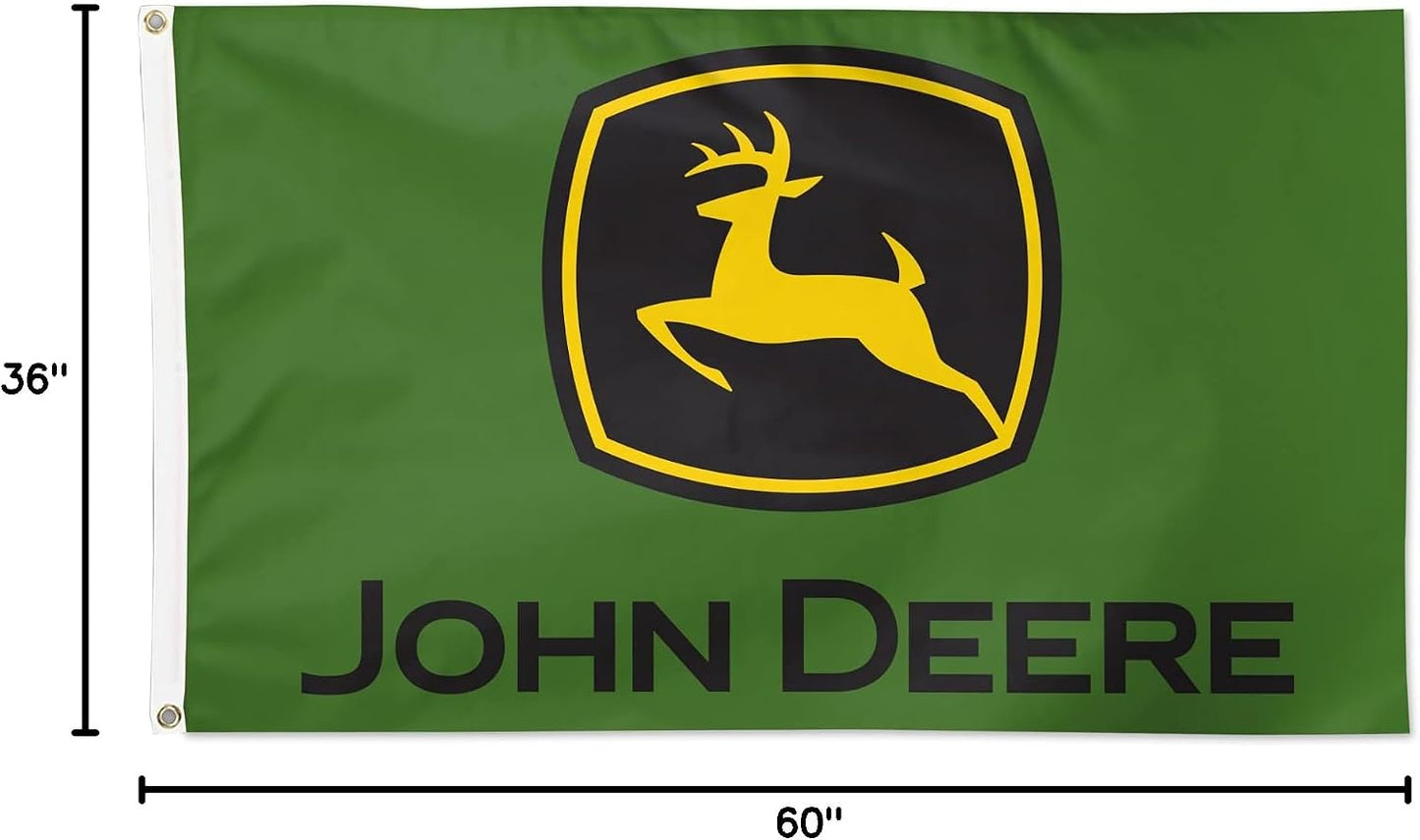 Bandera John Deere 3x5pulg Logo Verde