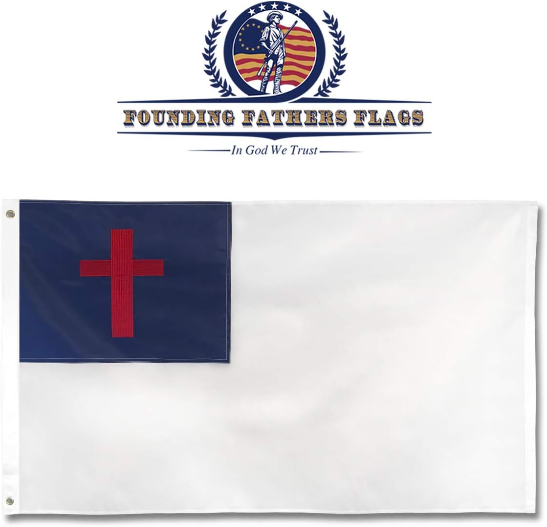 Bandera cristiana 3x5ft Oxford Poly bordado decoración hogar