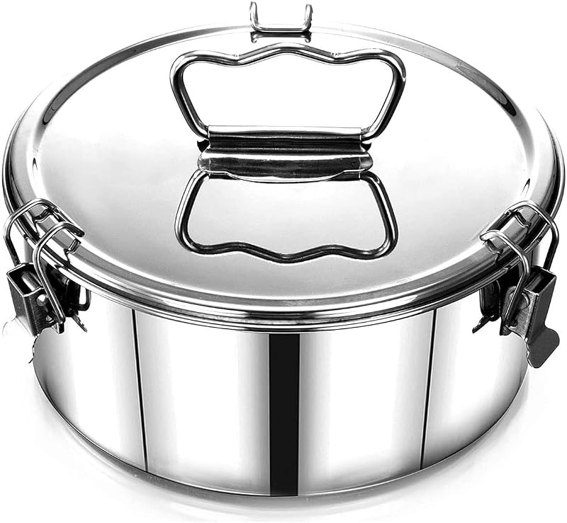 Molde flan acero inox 7.5x7.5x3pulg con tapa y asa