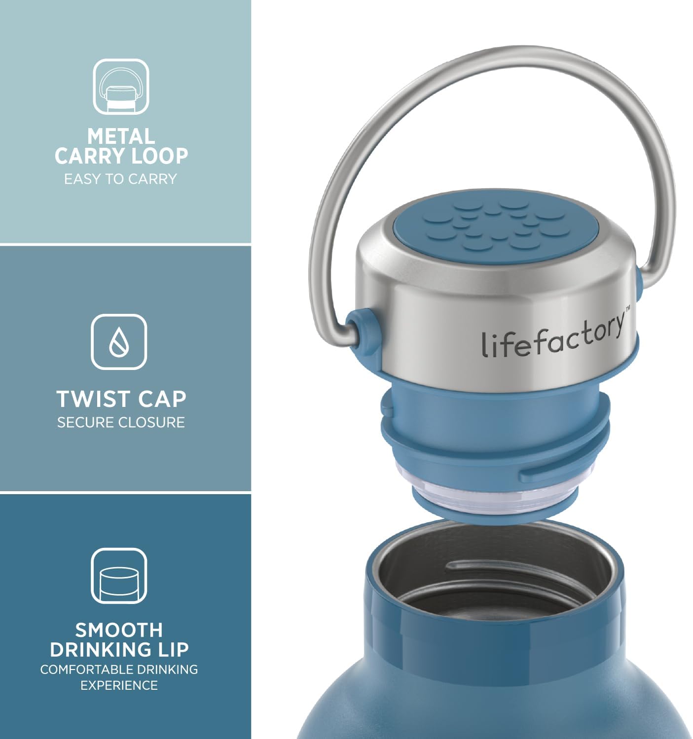 Botella acero inox 16oz con tapa chug sin BPA