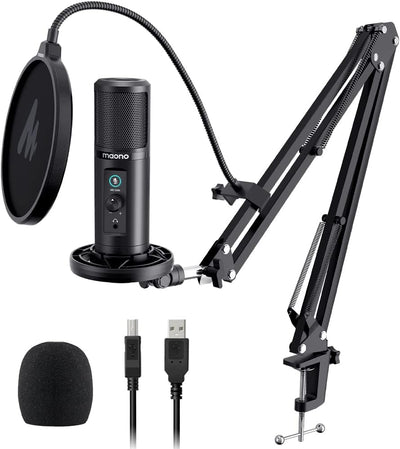 Micrófono USB condensador para PC estudio podcast grabación Twitch