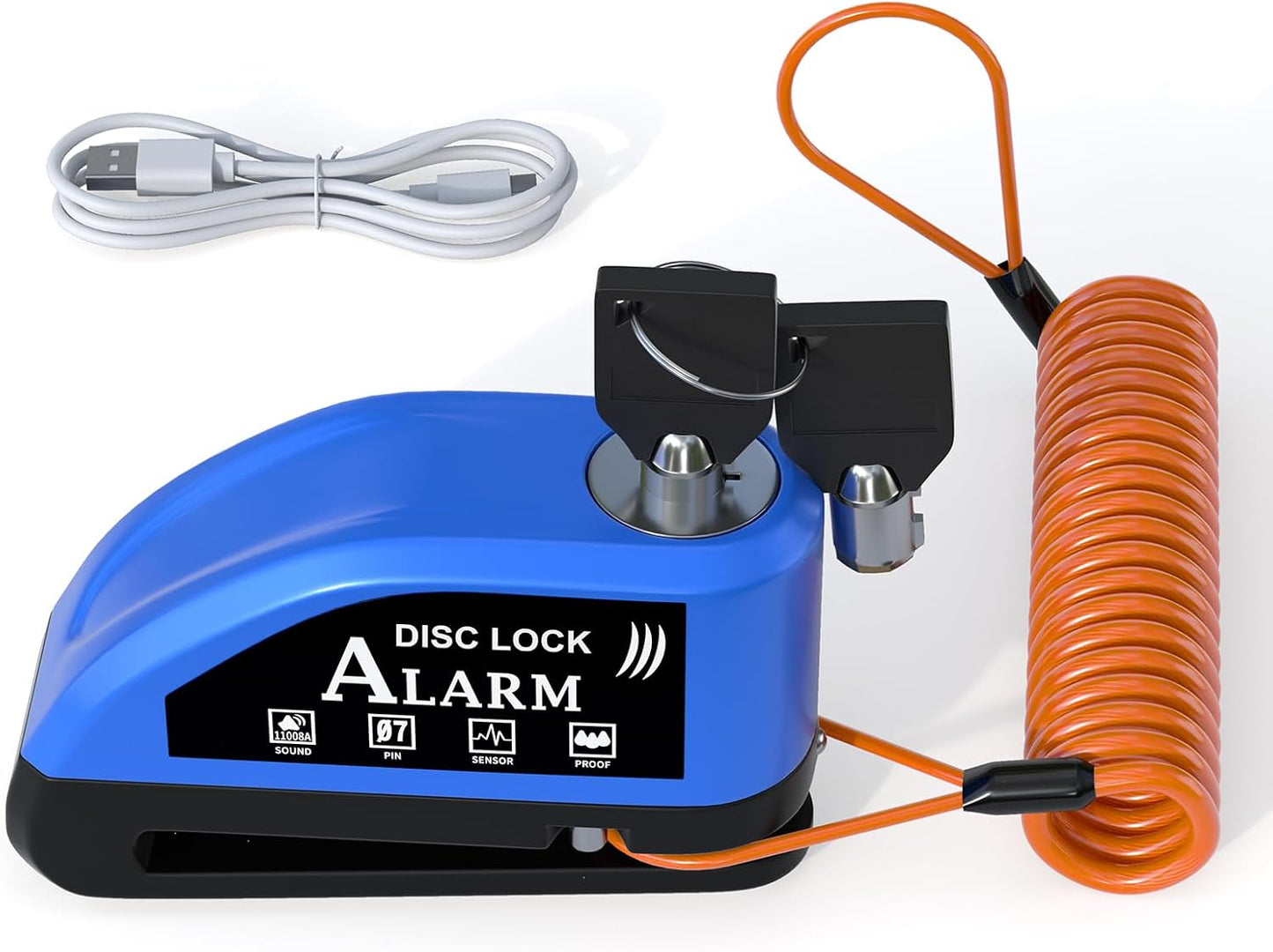 Cerradura motocicleta alarma 110 dB carga rápida 2h