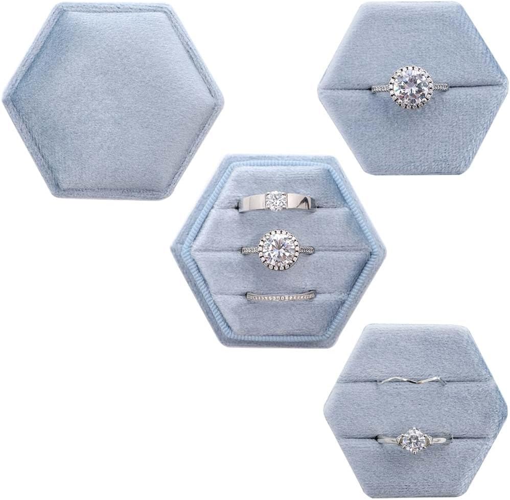 Caja anillos 3en1 para boda ranuras 1 2 3