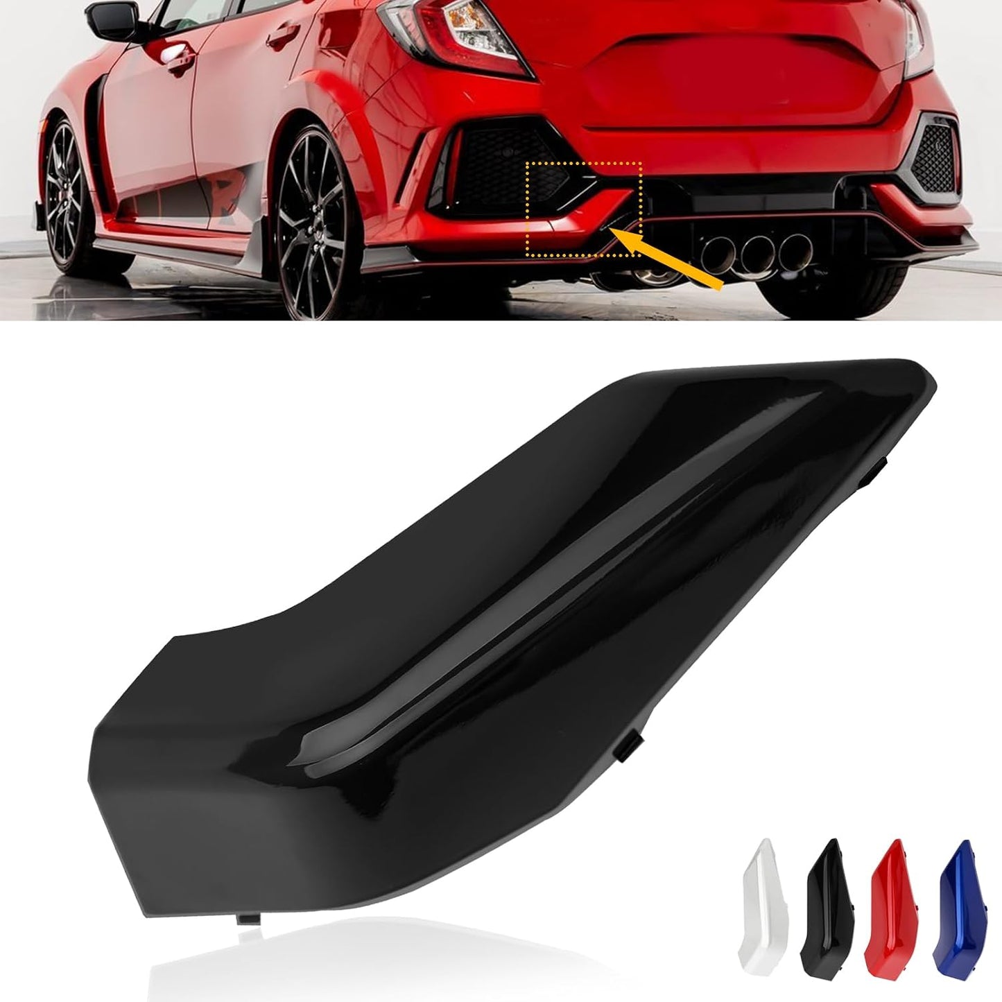 Tapa gancho remolque Honda Civic Hatchback perla negra