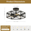 Lámpara techo industrial negra hexagonal 14.6pulg
