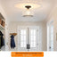 Lámpara techo semiempotrada vintage negra con globo cristal