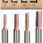 Juego 4 brocas rectas 1/2pulg 2 flautas carburo