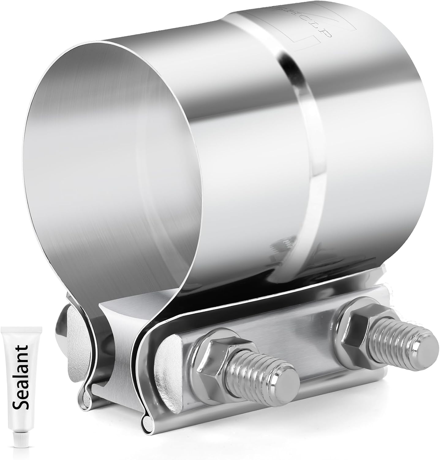 2 Abrazaderas Escape 3.0" Acero Inox 304