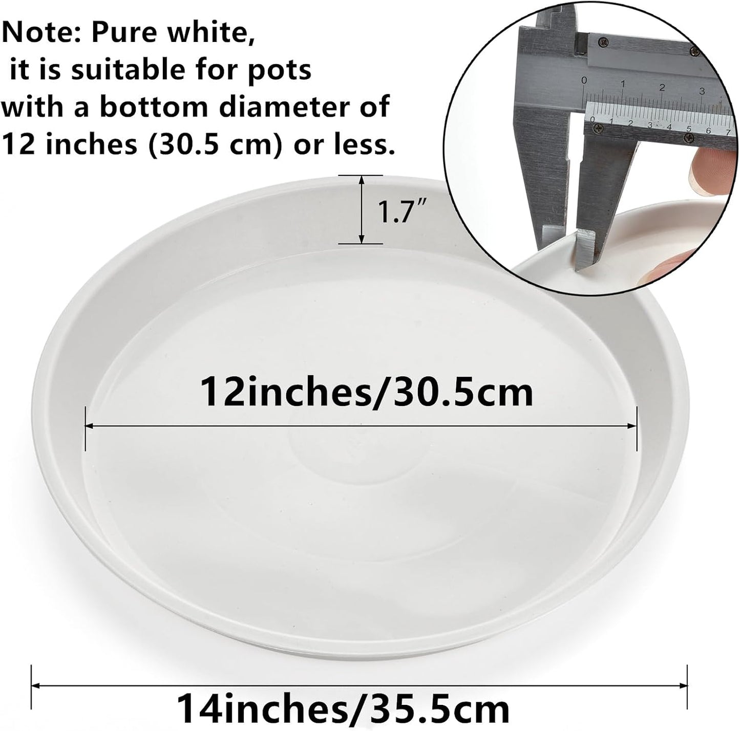 Platillos 14pulg para macetas interiores y exteriores 5 pack