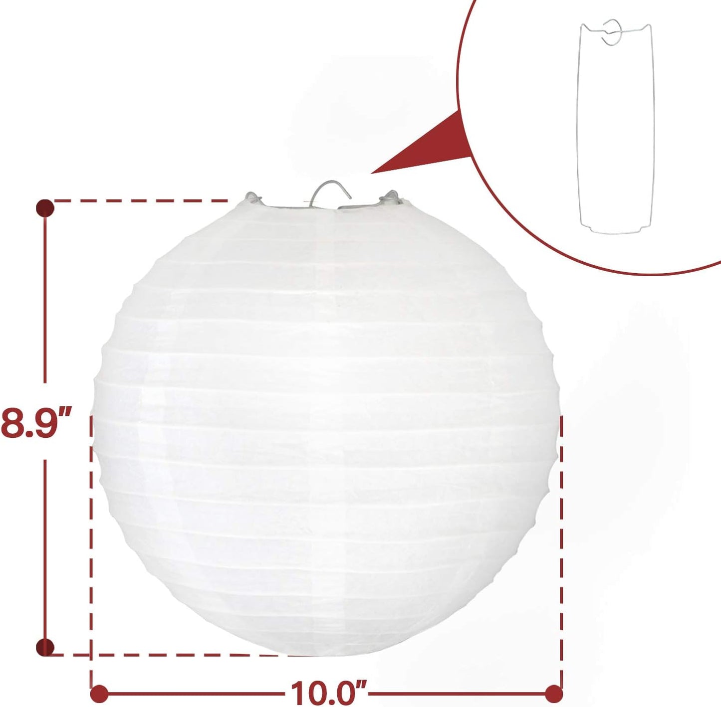 Faroles papel blanco 10pulg pack 10 decoración hogar boda