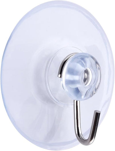 24 Pzas Gancho Pared Ventosa PVC 1.77" Metal Reutiliz.