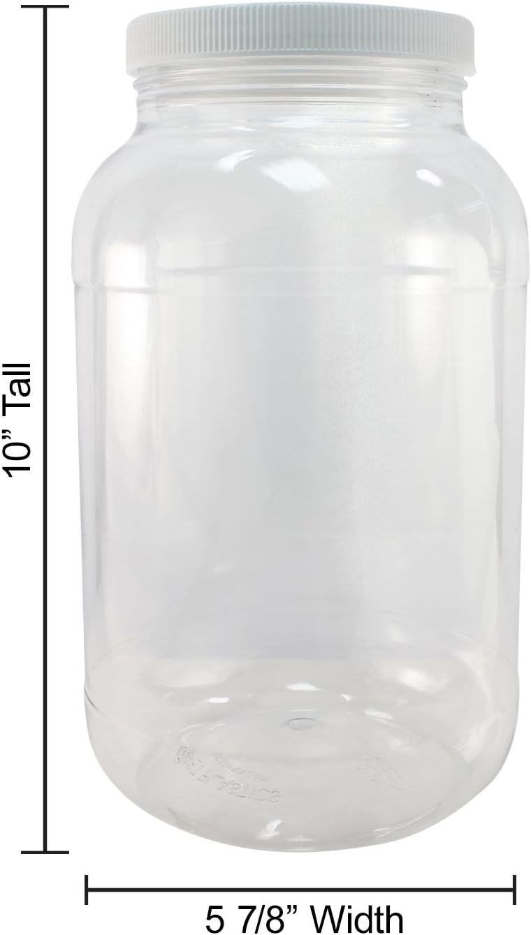 Tarros plástico 1gal con tapa rosca boca ancha set 2