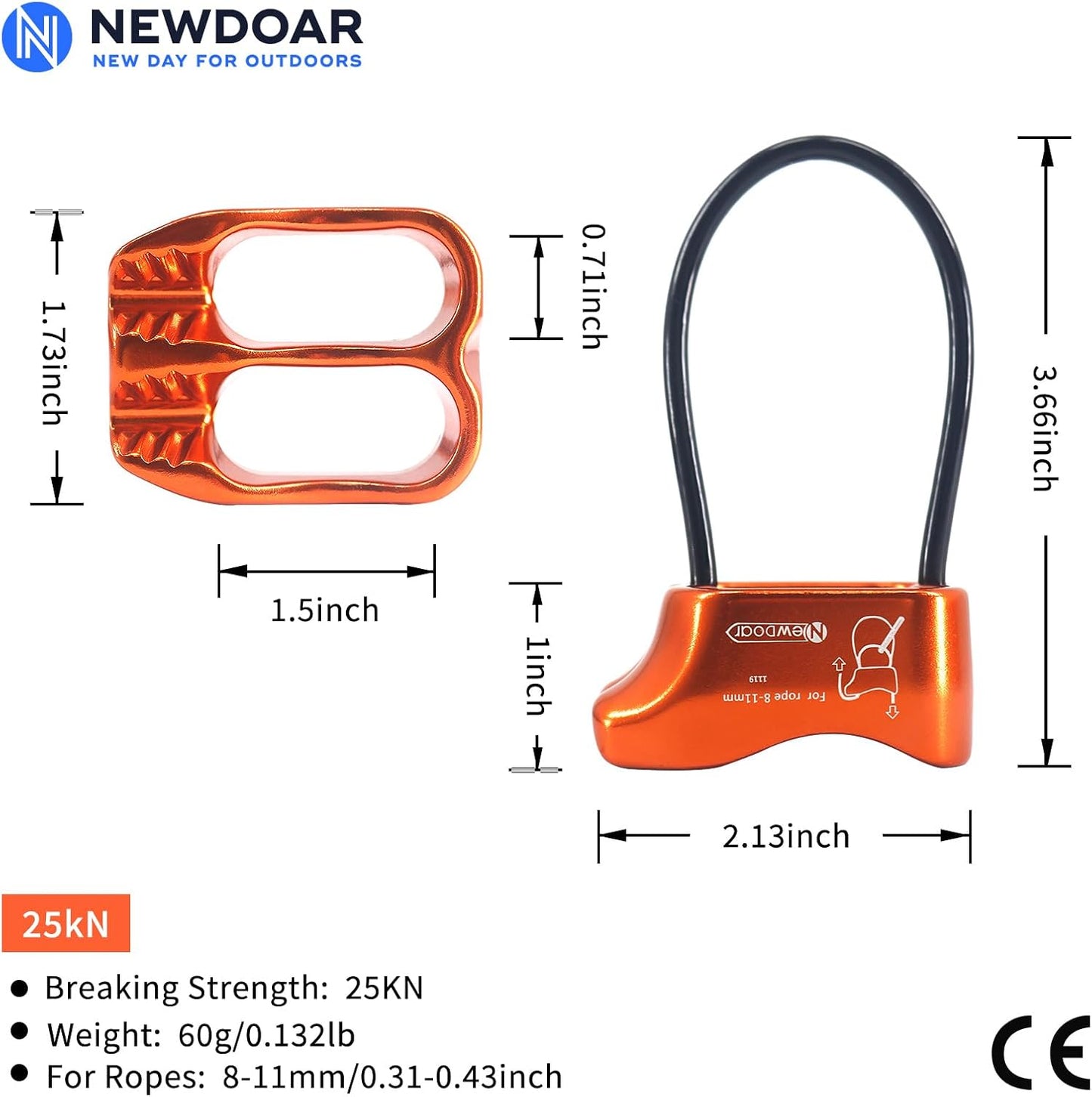 Dispositivo escalada descenso amarre ATC 25KN ranura V