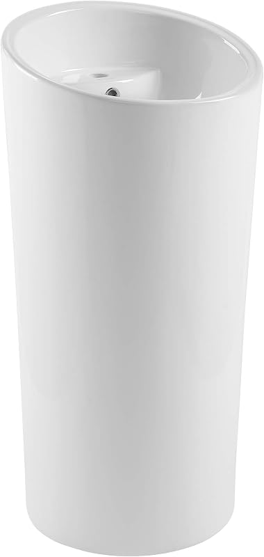 Fregadero pedestal una pieza color blanco brillante
