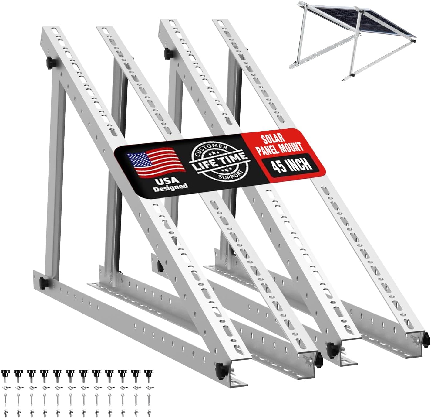 Soportes paneles solares 45pulg ajustables 180-500W techo RV