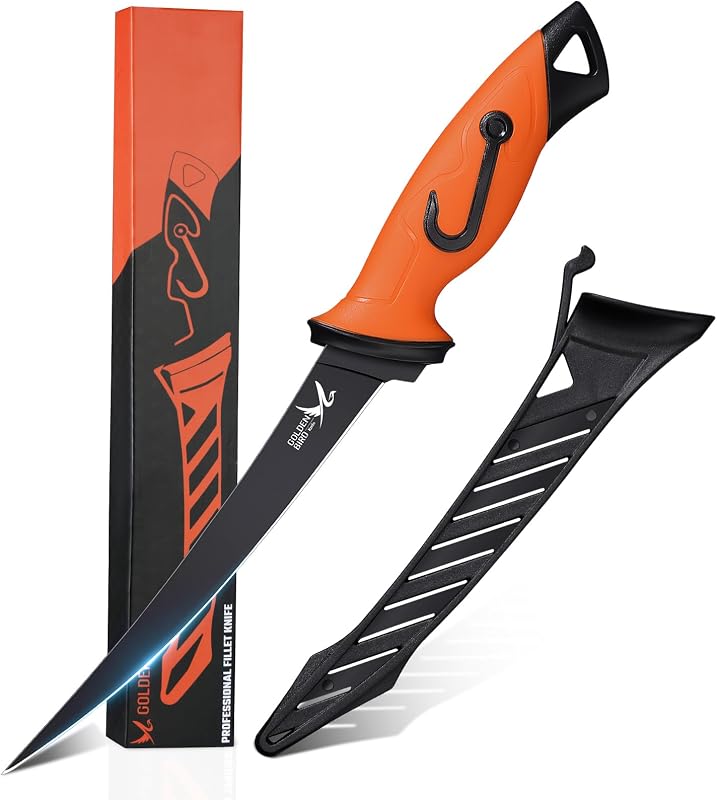 Cuchillo filete pescado 7pulg acero 5Cr15Mov antiderrap