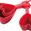 Set 4 Tazas Medidoras Melamina Corazón Rojo