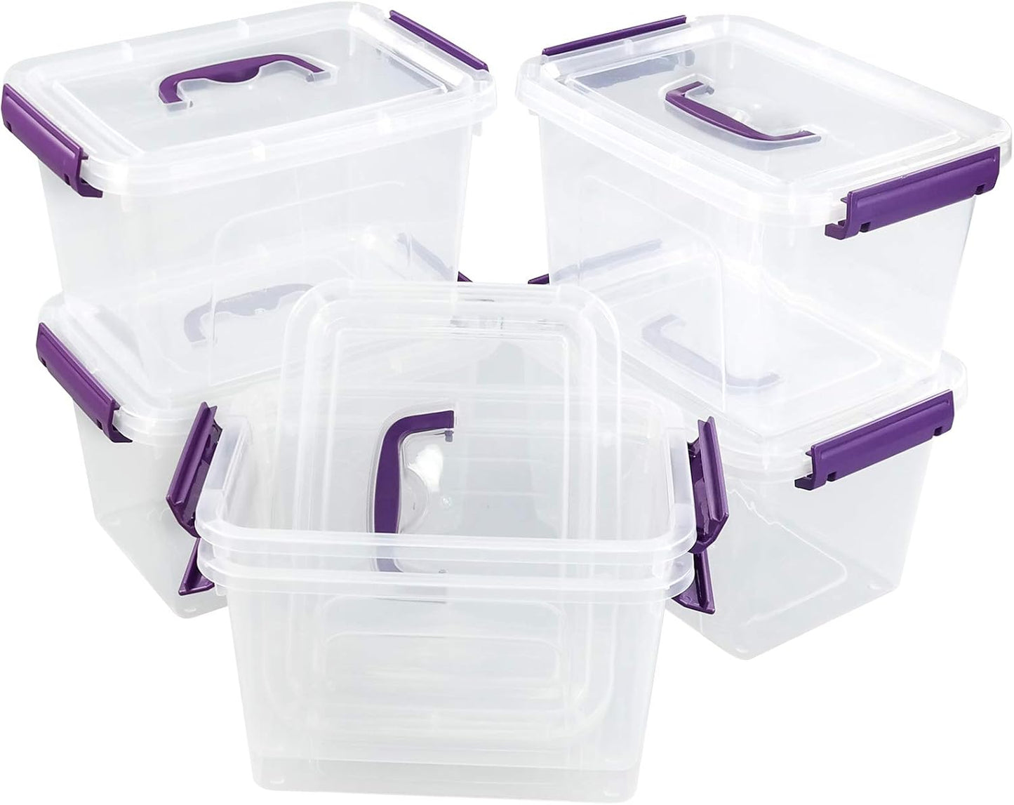 Caja plástico 6qt con tapas asas 6 pzas