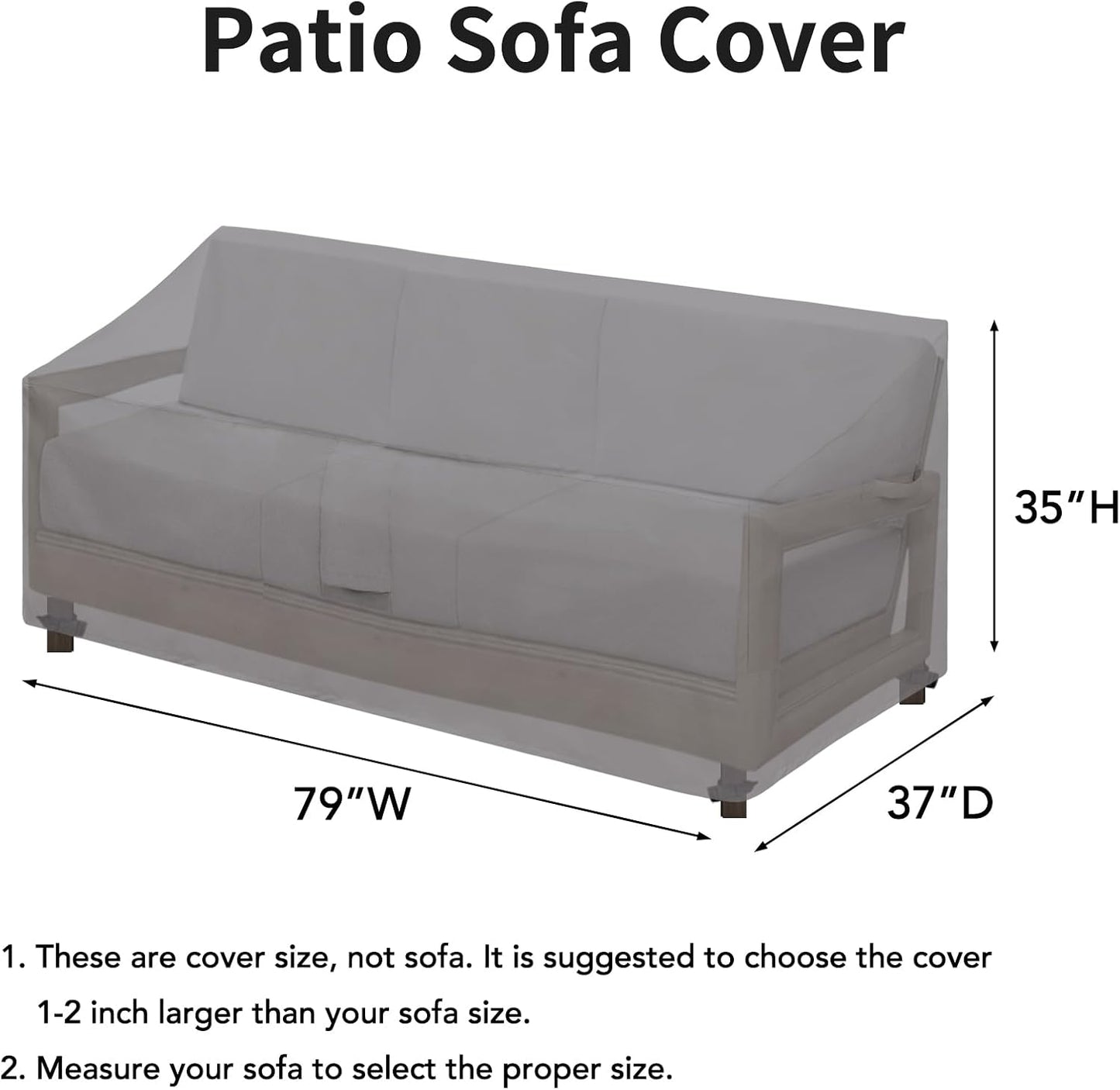 Funda impermeable sofá patio 3 plazas resistente UV 79pulg