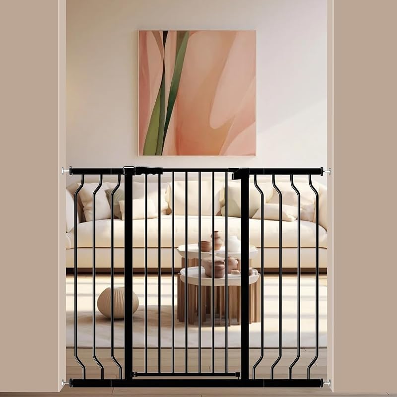 Puerta seguridad bebé perros metal negro 76-119cm