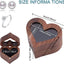 Caja madera nogal para anillos con ventana 2.3x2.1x1.5"