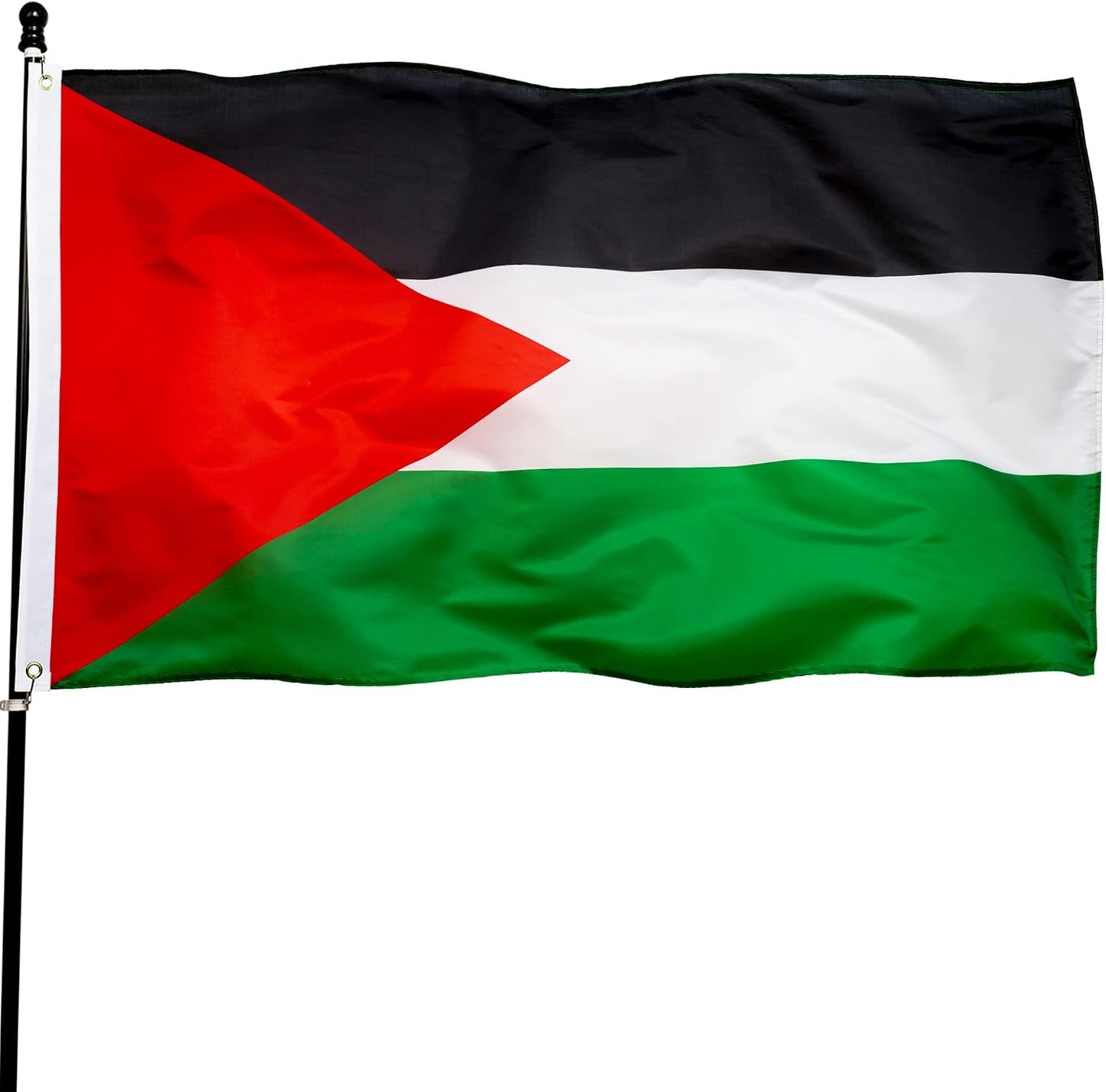 Bandera Palestina 3x5ft Poliéster Ojales Latón Cabecera Lona