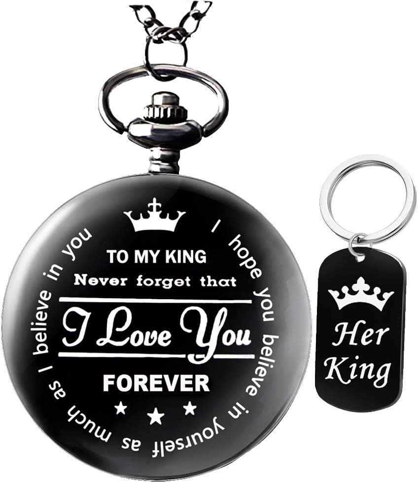 Set reloj bolsillo y llavero grabado regalo