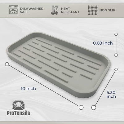 Organiz. fregadero cocina silicona 2uds 10x5.3pulg gris