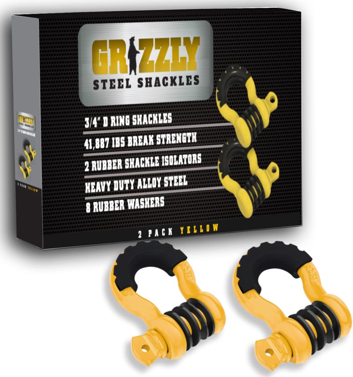Grilletes anillo D 3/4" acero forjado 4.75 toneladas set 2
