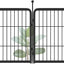 Valla jardín metálica 24pulg x 7.4ft 4 paneles negro