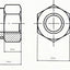 8 Tuercas Hexagonales M14 Acero Inox 304 Tono Plata