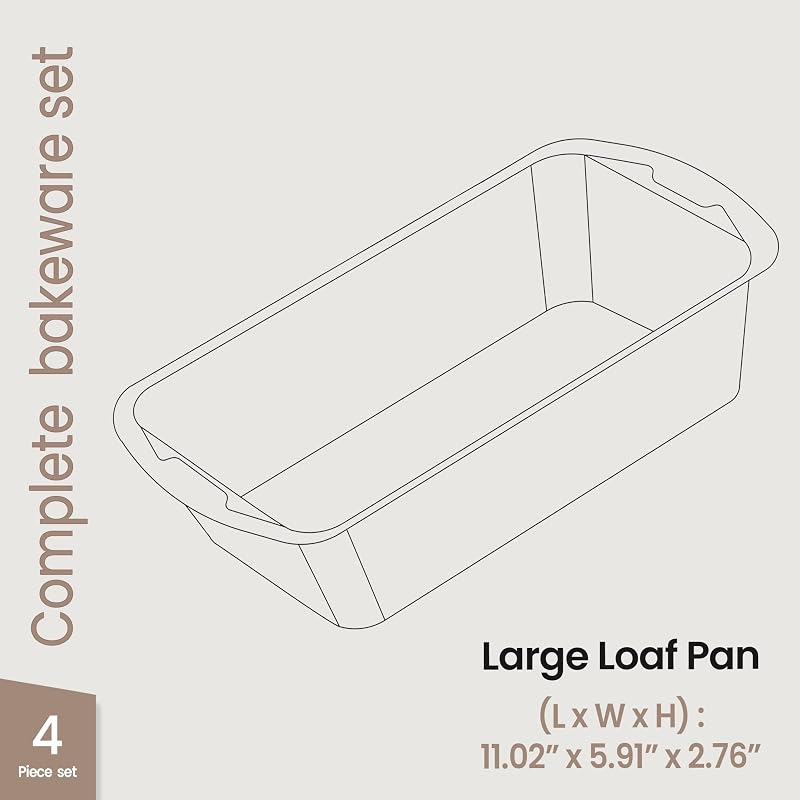 Set 2 moldes antiadherentes para pan 10.2x11 pulg apilables