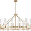 Lámpara araña vidrio dorado candelabro redondo para techo
