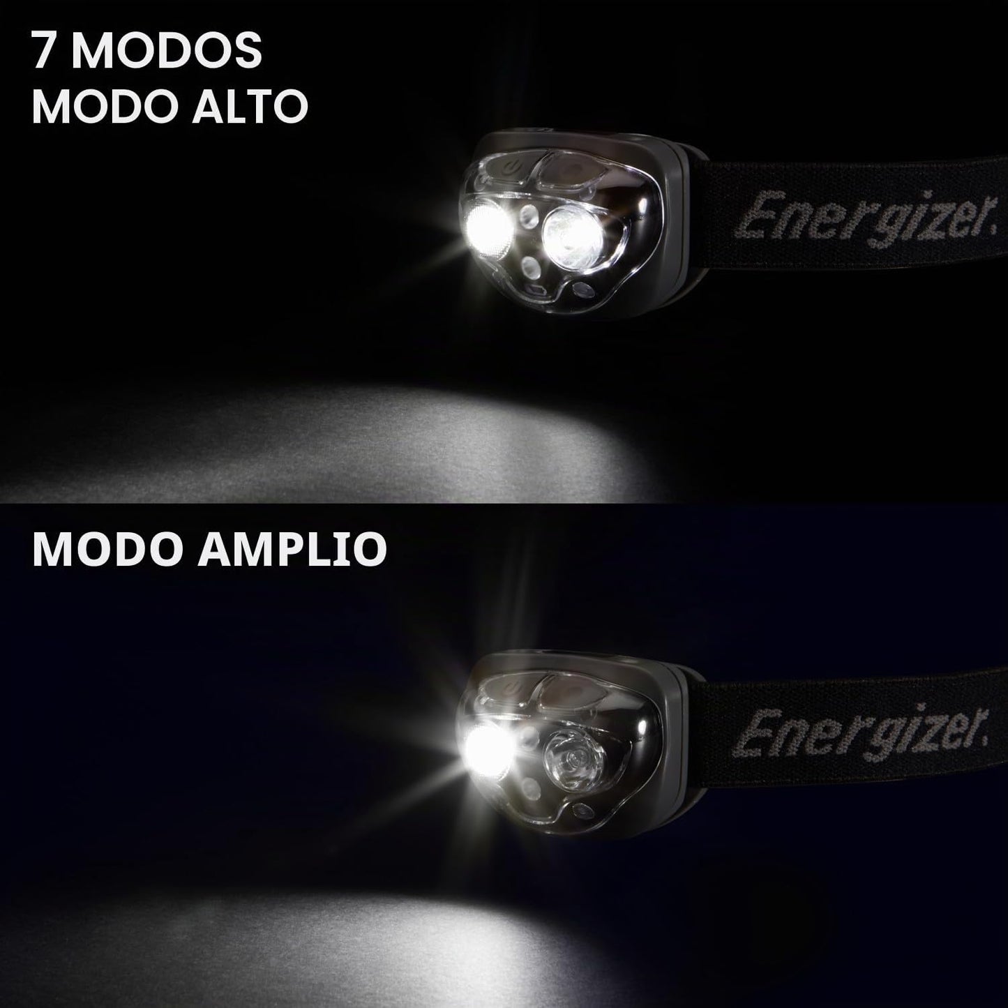 Linterna frontal LED IPX4 resistente agua camping