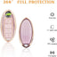 Funda llavero Nissan con anillo 4 botones color dorado rosa