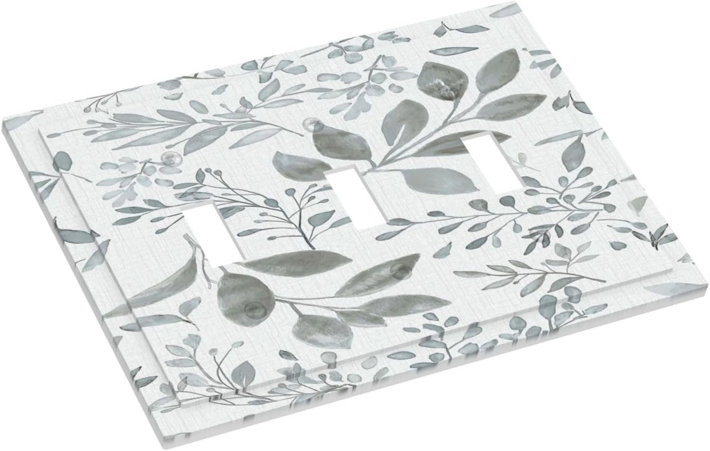 Cubierta interruptor luz bohemio gris floral 3 bandas