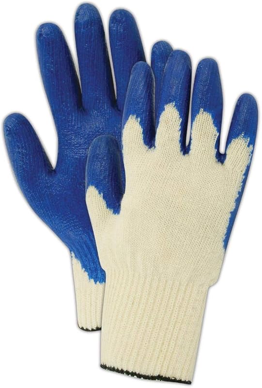 Guantes punto látex XL 24 pares blanco azul