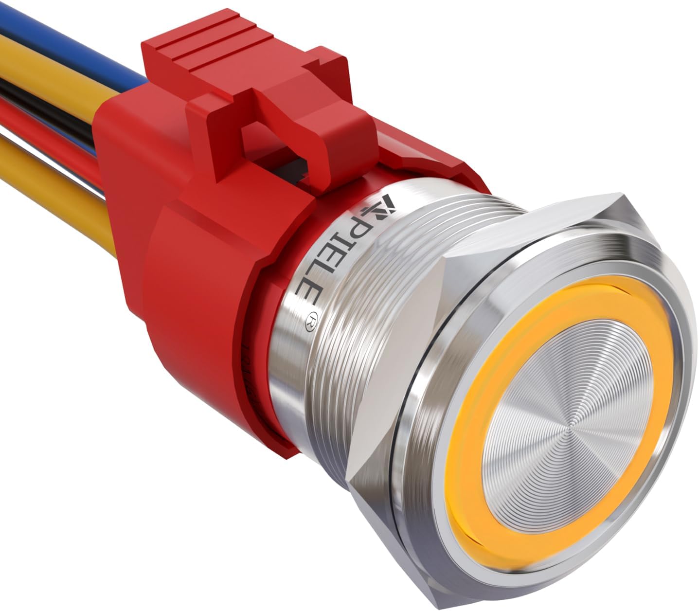 Interruptor botón 10A 12v acero inox redondo 7/8pulg