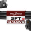 Cable extensión 1m negro resistente agua 14/3 SJTW 15A