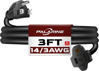 Cable extensión 1m negro resistente agua 14/3 SJTW 15A