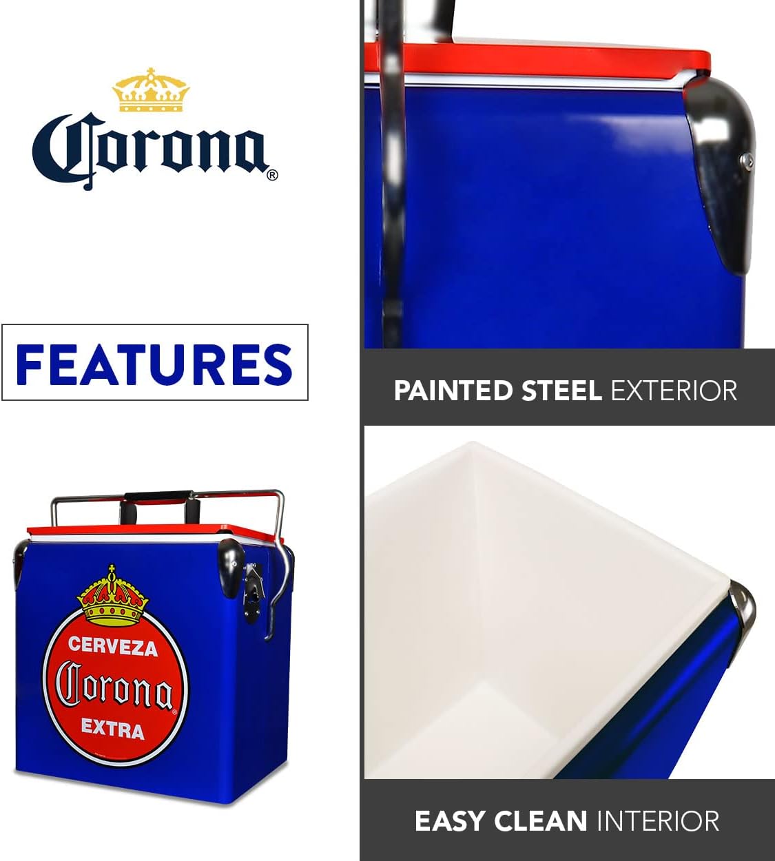 Hielera azul de 13 litros
