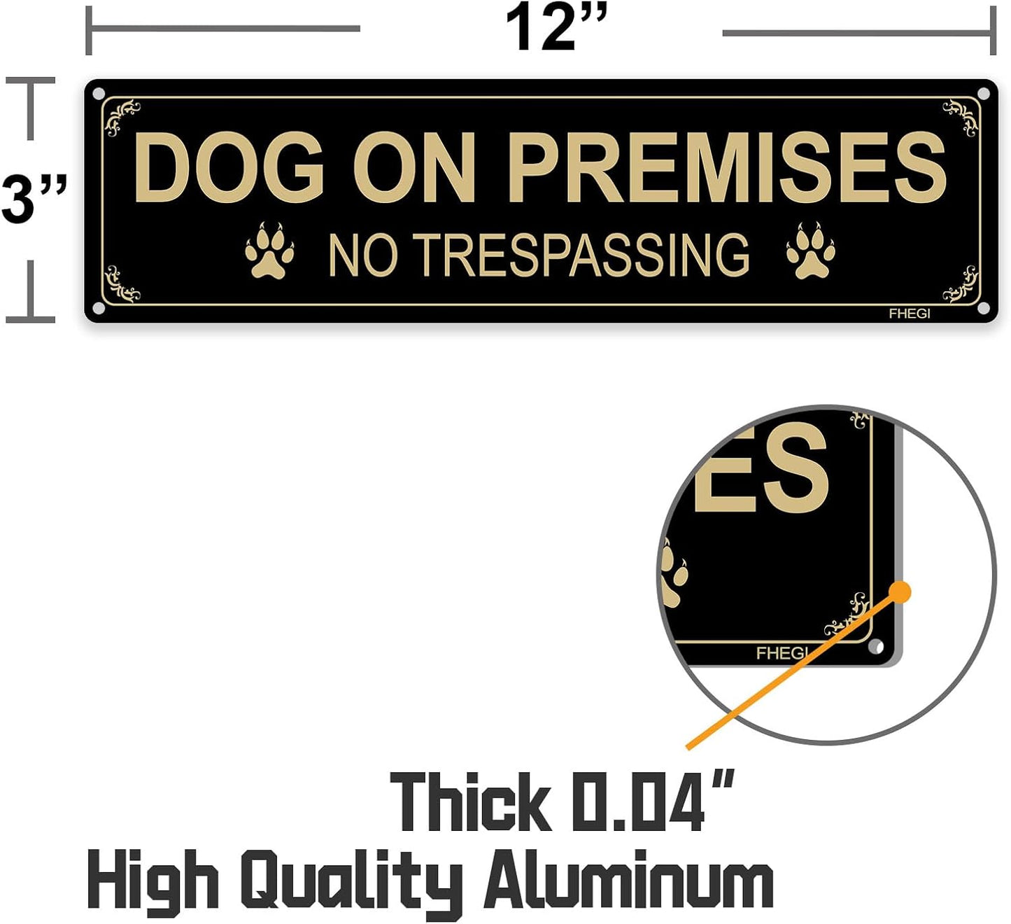 2 Carteles No Trespassing Aluminio 12x3pulg Resistente Negro
