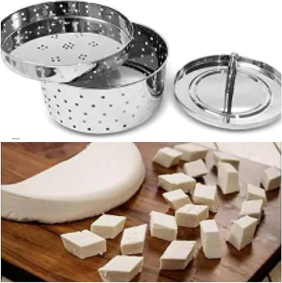 Molde paneer maker de acero inoxidable redondo 8.5 fl oz plata
