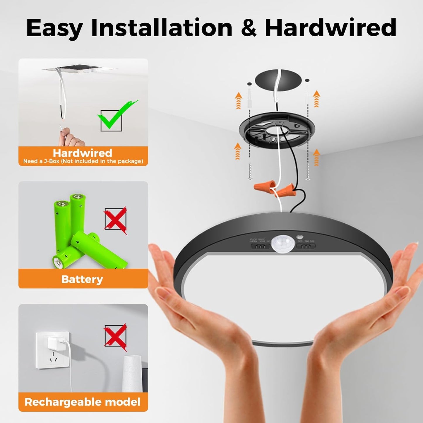 2 Luces Sensor Movimiento Interior 3000-6500K