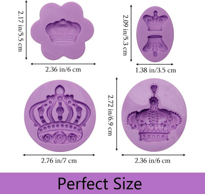 Moldes de silicona de corona de princesa para fondant y decoración de pasteles